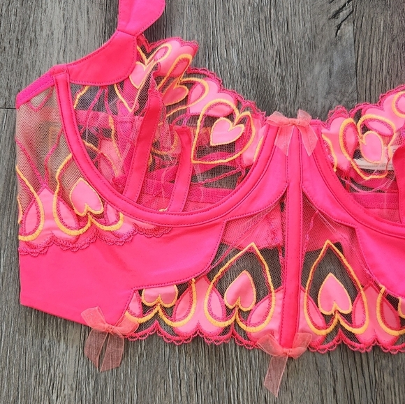 New!For Love and Lemons Graphic Hearts Bustier‎ Top - Picture 7 of 14